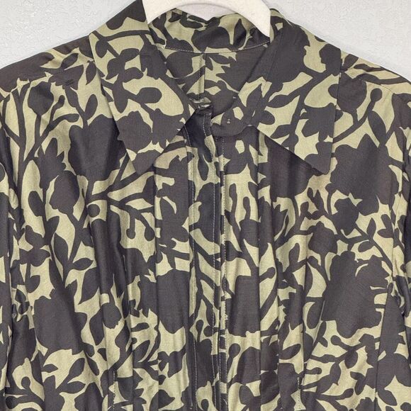 Vtg Yves Saint Laurent Shirt Size 38 Floral Print Silk Tie Waist Designer Blouse - Picture 2 of 9